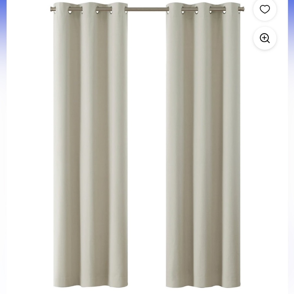 Eclipse Solid Blackout Curtain, Panel Pair, Vanilla Cream 37 x 84”